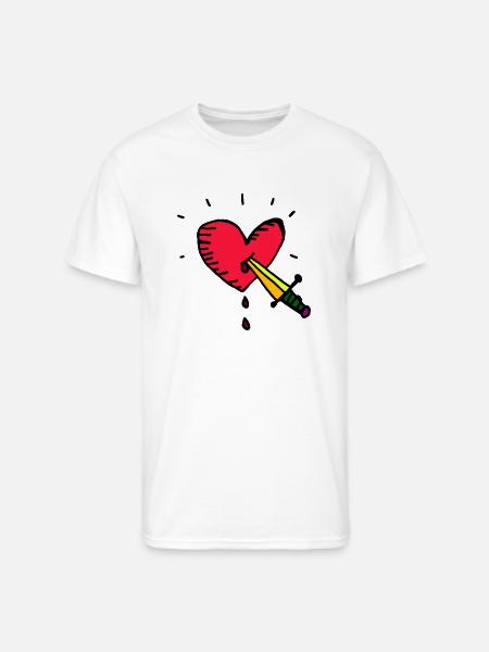 Heart And Dagger - Men's 50/50 T-Shirt - white