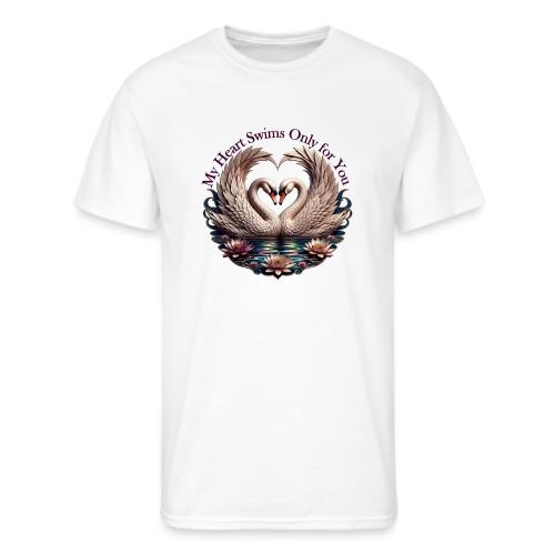 My Heart Swims Only for You Swan Heart T-Shirt - Men's 50/50 T-Shirt