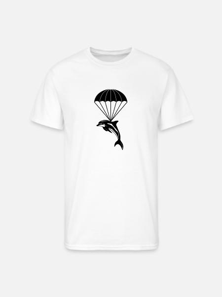 Dolphin Orca Parachuting - Men's 50/50 T-Shirt - white