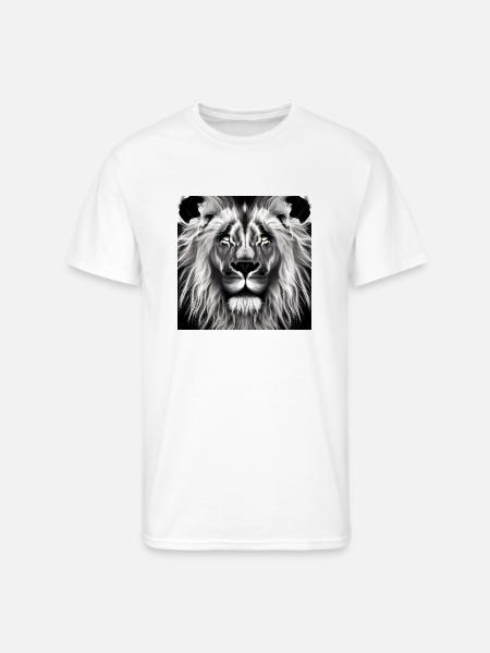 BLACK AND WHITE LION - Men's 50/50 T-Shirt - white
