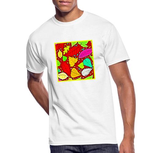 Rainbow Leaves Vibrant Pattern - Men's 50/50 T-Shirt