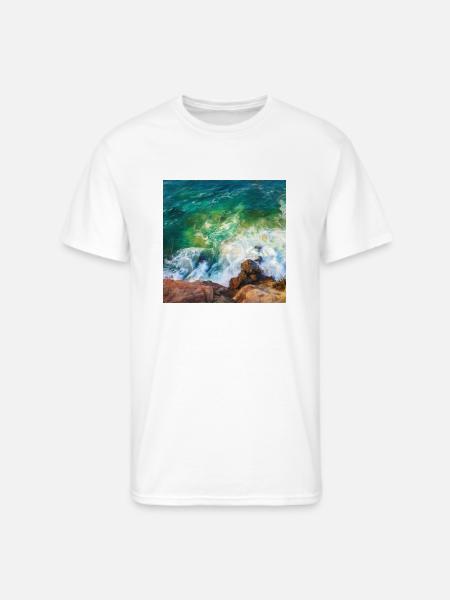 rock shore and waves - Men's 50/50 T-Shirt - white