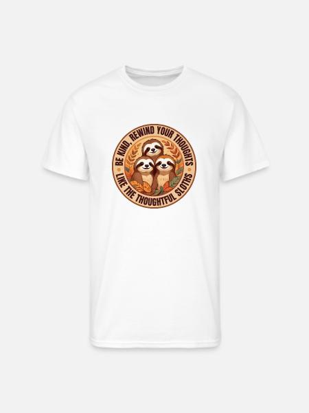 Be Kind Sloth - Men's 50/50 T-Shirt - white