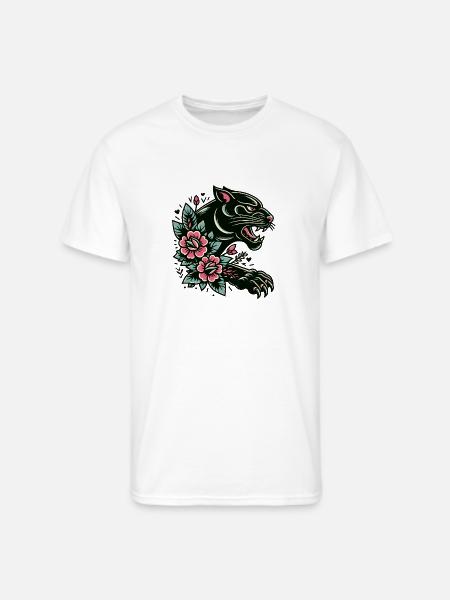 Black Panther Flash Tattoo - Men's 50/50 T-Shirt - white