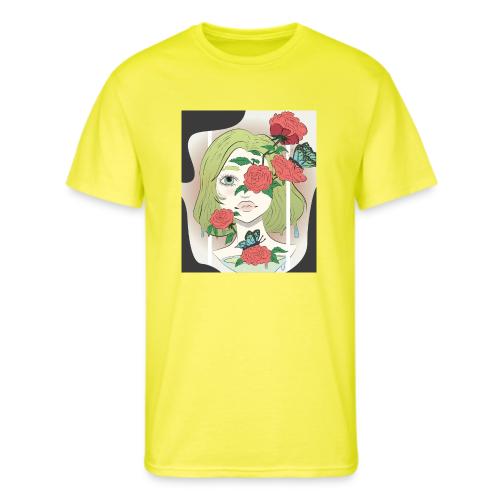 Girl with Rose Vine - Men's 50/50 T-Shirt