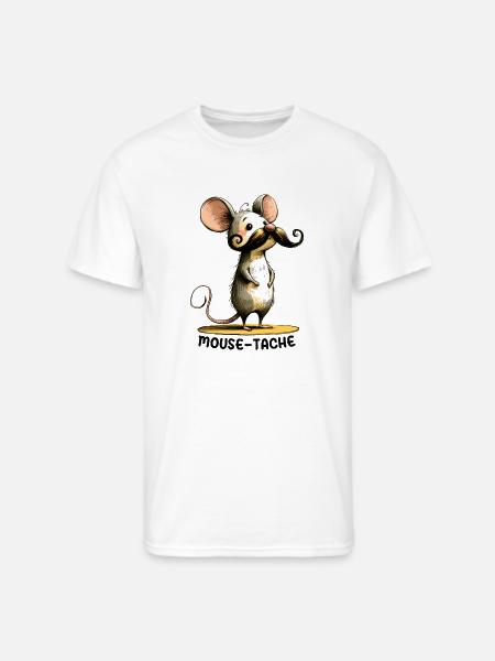 Funny Mouse Mouse-Tache - Men's 50/50 T-Shirt - white
