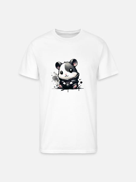 Charcoal Hip Hop Hamster - Men's 50/50 T-Shirt - white