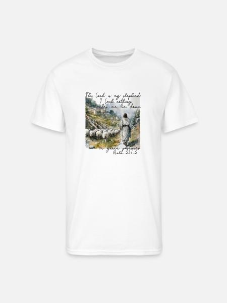 Psalm 23 Shepherd Illustration - Men's 50/50 T-Shirt - white