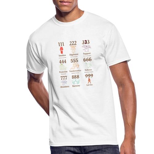 Mystic Angel Numbers Spiritual Symbols on Gildan - Men's 50/50 T-Shirt