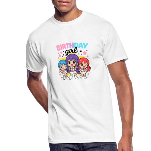 Cute Chibi Birthday Idol Girls - Men's 50/50 T-Shirt