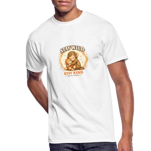 Stay Wild Stay Kind Punch Monkey Hug - Men's 50/50 T-Shirt