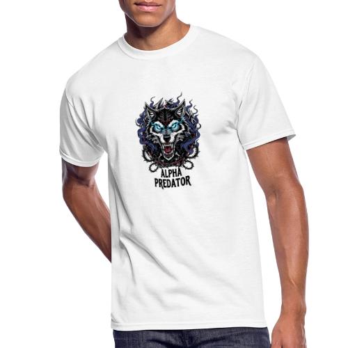 Alpha Predator Wolf Fierce Neon Eyes - Men's 50/50 T-Shirt