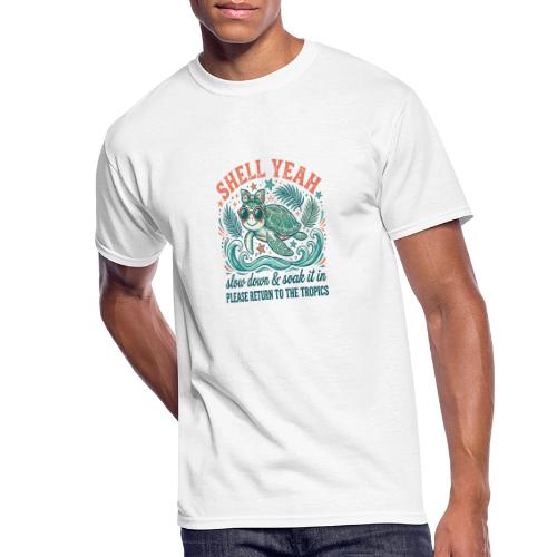 Shell Yeah Sea Turtle Beach Vibes - Men's 50/50 T-Shirt