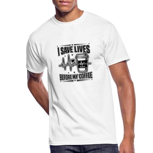 Nurse Coffee Humor - Saving Lives - Men's 50/50 T-Shirt
