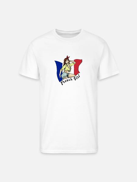 France girl flag design - Men's 50/50 T-Shirt - white
