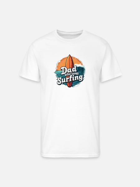 Dad Who Loves Surfing - Men's 50/50 T-Shirt - white