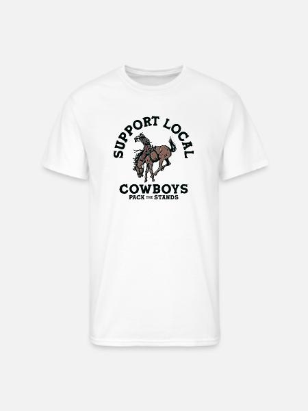 Soutenez les cow-boys locaux - T-shirt 50/50 pour hommes - blanc