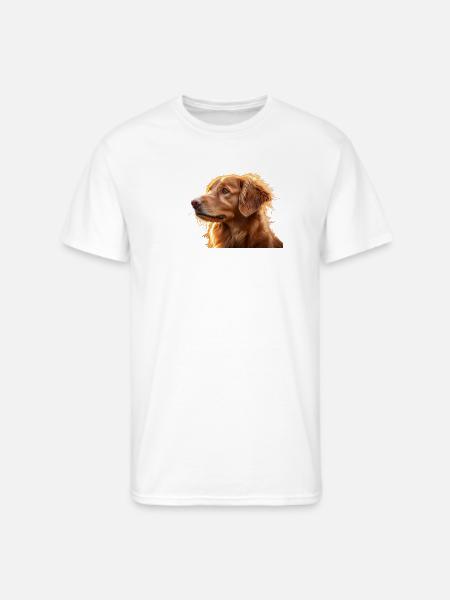 Warm Golden Retriever Silhouette Art - Men's 50/50 T-Shirt - white