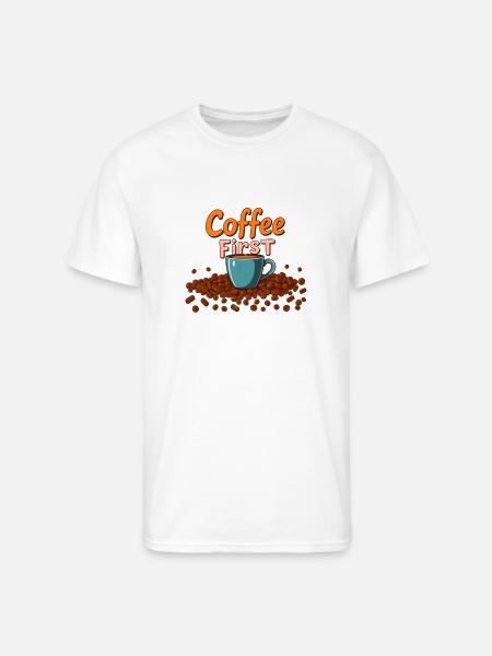 Coffee First Cup Splash - Men's 50/50 T-Shirt - white
