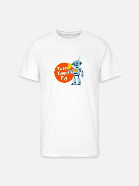 Robot and Bird Tweet Duo - Men's 50/50 T-Shirt - white