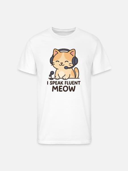 I Speak Fluent Meow - Men's 50/50 T-Shirt - white