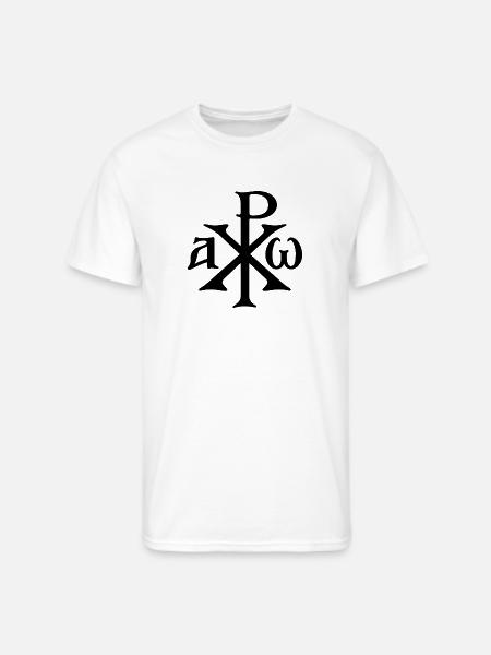 Chi Rho Christogram Black - Men's 50/50 T-Shirt - white