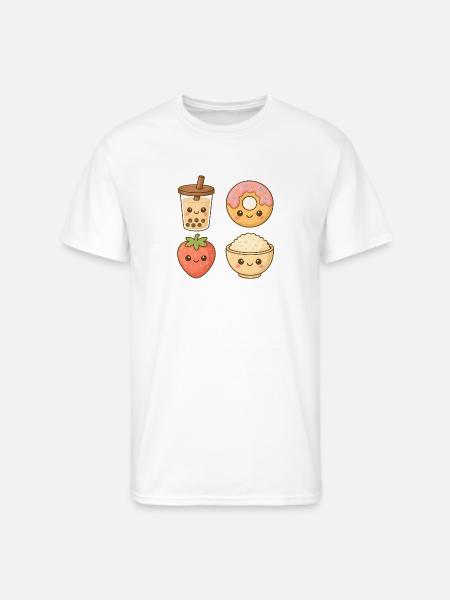 Kawaii Food Friends - Men's 50/50 T-Shirt - white