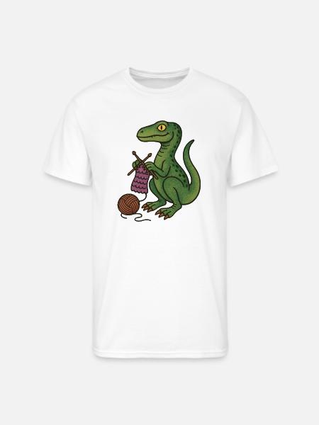 Knit Dino Cozy Green Reptile - Men's 50/50 T-Shirt - white