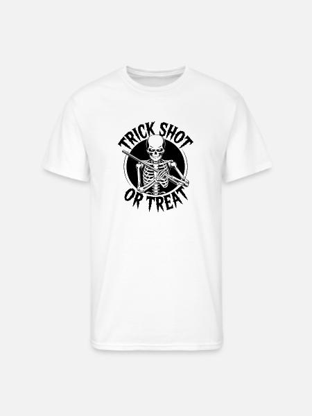 Trick Shot or Treat Skeleton - Men's 50/50 T-Shirt - white