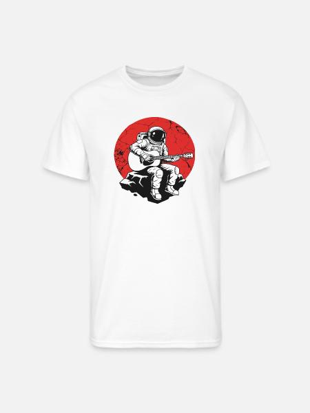 Astronaut Guitar on Red Rock - Men's 50/50 T-Shirt - white