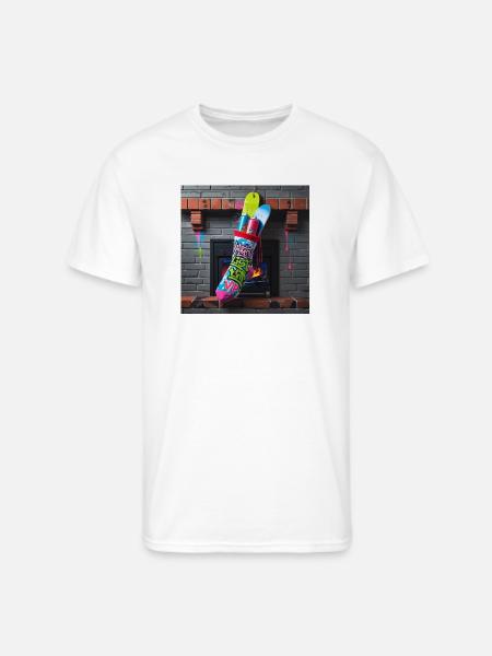Naughty List Graffiti Sock - Men's 50/50 T-Shirt - white