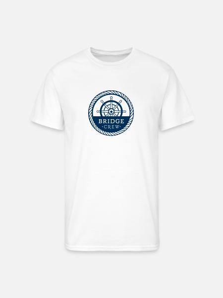 Bridge Crew Nautical Command Badge - Men's 50/50 T-Shirt - white