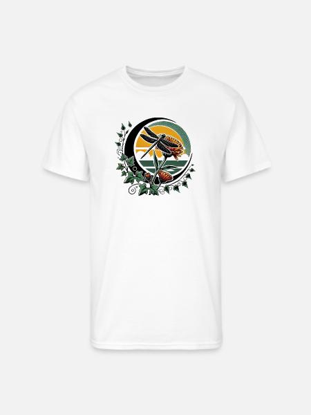 Moonlit Dragonfly & Sunflowers - Men's 50/50 T-Shirt - white