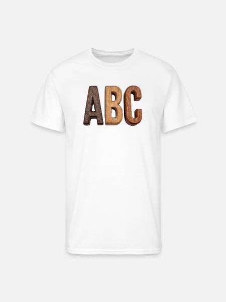 Rustic Wood ABC Letters - Men's 50/50 T-Shirt - white