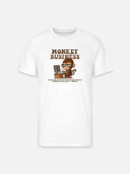 Monkey Business Aesthetic with Quote - Men's 50/50 T-Shirt - white