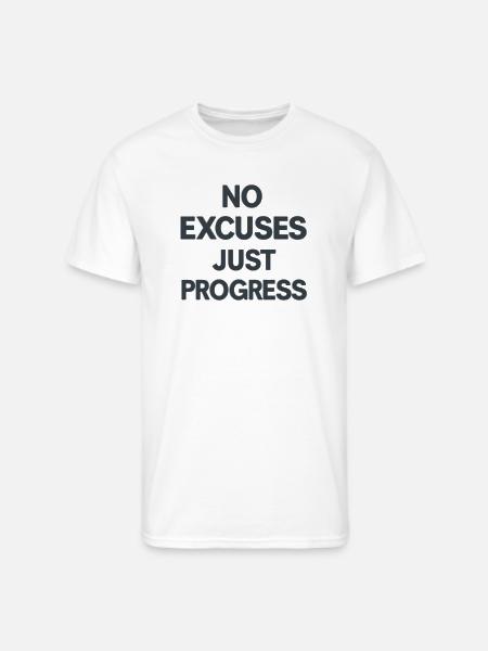 No Excuses Just Progress - Men's 50/50 T-Shirt - white