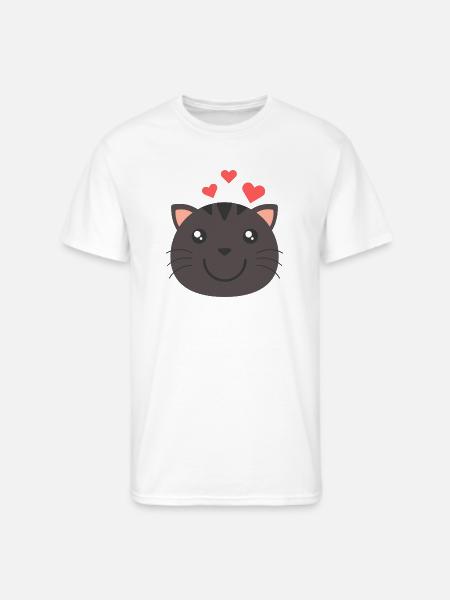 Heartfelt Cat Face - Men's 50/50 T-Shirt - white