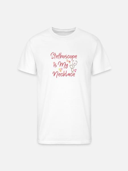 Stethoscope Is My Necklace - Men's 50/50 T-Shirt - white