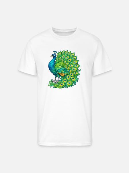 Vivid Peacock Cascade - Men's 50/50 T-Shirt - white