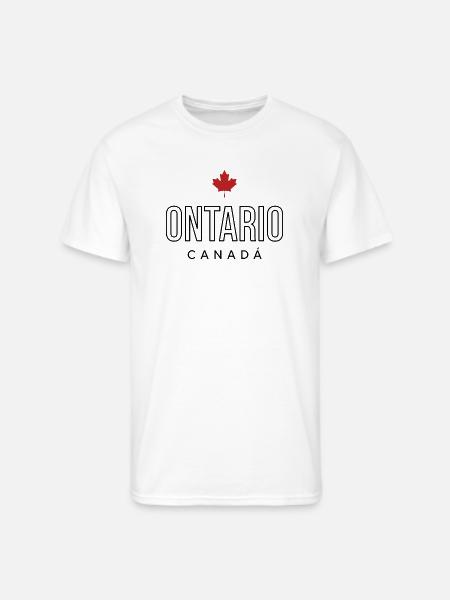 Maple Leaf Emblem on Bold Text - Men's 50/50 T-Shirt - white