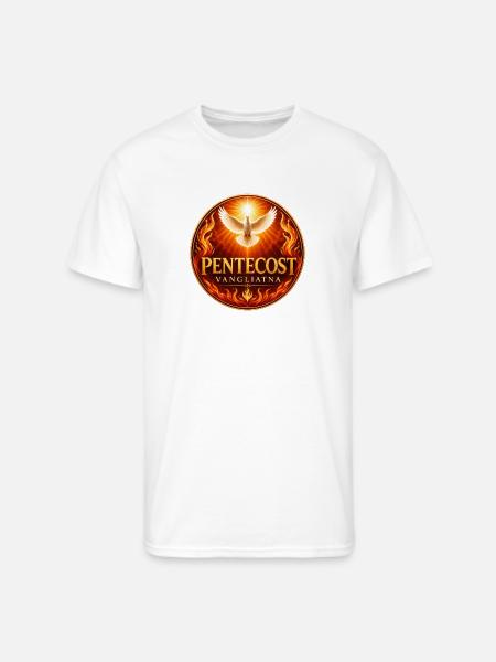 Pentecost Flame Dove Emblem - Men's 50/50 T-Shirt - white