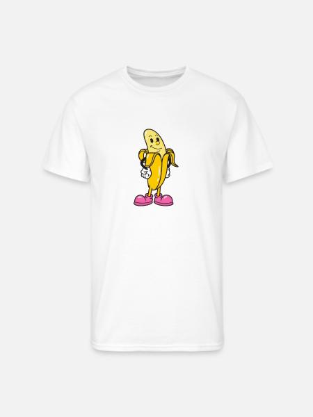 Banana Mascot in Pink Sneakers - Men's 50/50 T-Shirt - white