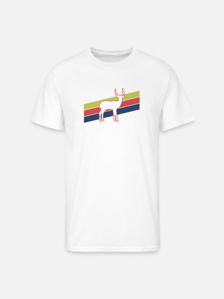 Retro Antelope Stripes – Safari Wildlife - Men's 50/50 T-Shirt - white