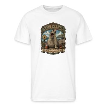  Neil the Seal - Tasmania's Chaos Icon T-Shirt - Men's 50/50 T-Shirt - white - Front - Jackson (183cm)