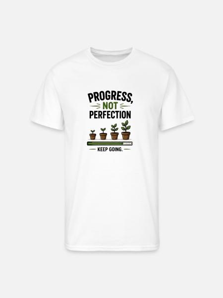 Progress Not Perfection Plant Growth - Men's 50/50 T-Shirt - white