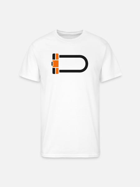 Bicycle U Lock Graphic - Men's 50/50 T-Shirt - white
