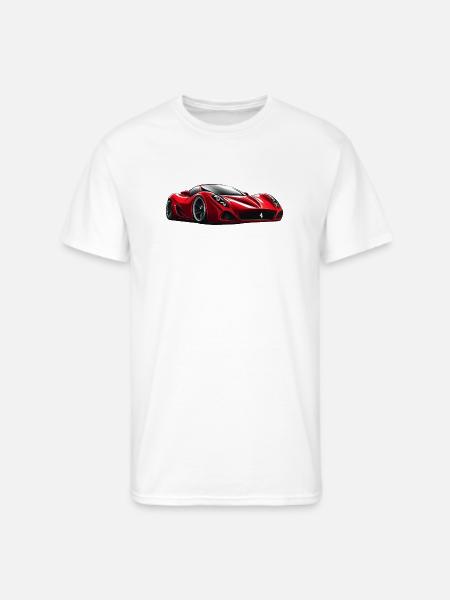 Crimson Velocity Sports Car - Men's 50/50 T-Shirt - white