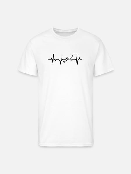 Cricket ECG Heartline - Men's 50/50 T-Shirt - white