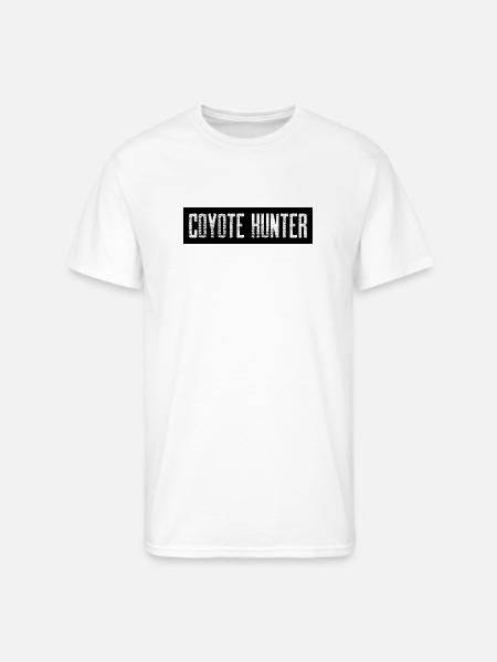 Coyote Hunter; Black with White - Men's 50/50 T-Shirt - white