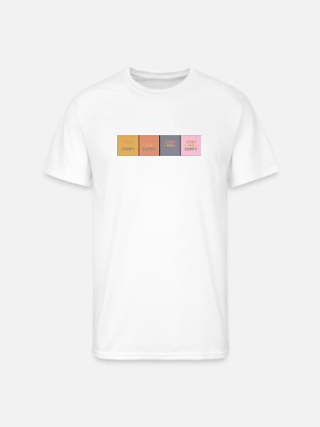 Cozy Comfy Quad Panels - Men's 50/50 T-Shirt - white